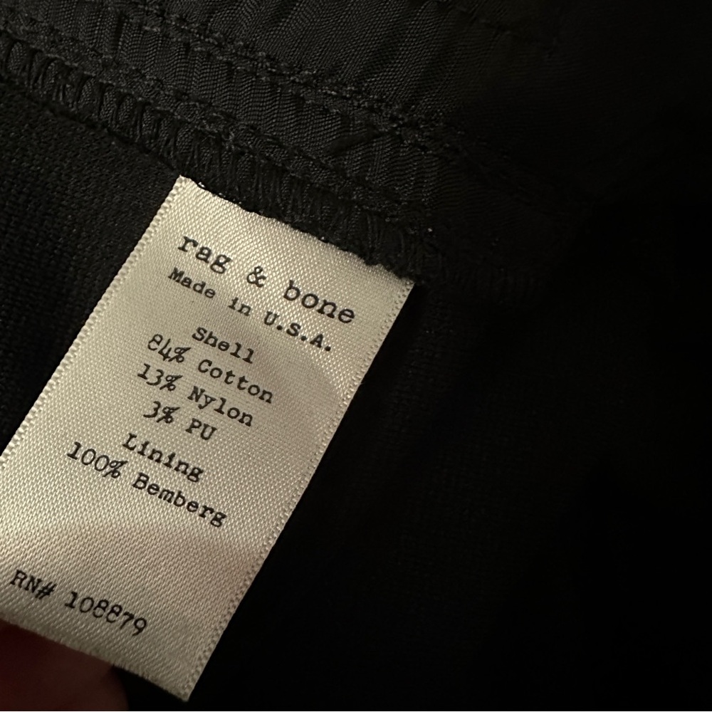RAG & BONE | Black LIVERPOOL PANTS Sz 10 (34W X 28.5L) Mid Rise - Picture 7 of 7